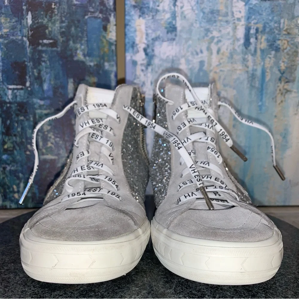 Vintage Havana Edith hi top silver glitter sneakers women’s shoes size 8 - Picture 13 of 13